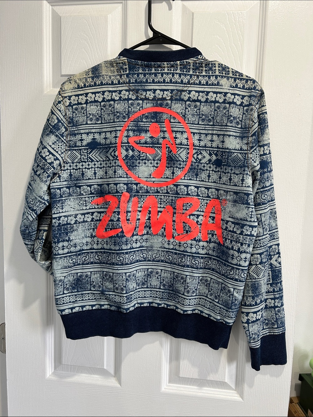 Zumba Fitness Navy Patterned Vest with Orange Logo